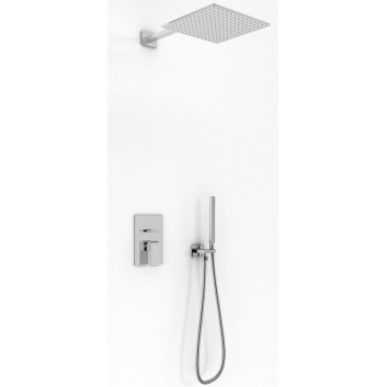 Zestaw prysznicowy Kohlman Foxal, podtynkowy, kwadratowa deszczownica 20cm, 2 wyjścia wody, chrom