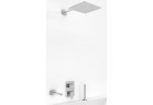 Zestaw wannowy Kohlman Saxo, podtynkowy, kwadratowa deszczownica 30cm, 3 wyjścia wody, chrom