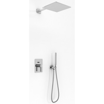 Zestaw prysznicowy Kohlman Saxo, podtynkowy, kwadratowa deszczownica 20cm, 2 wyjścia wody, chrom
