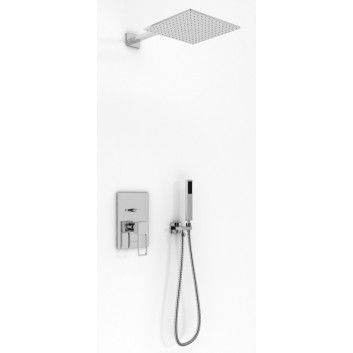 Zestaw prysznicowy Kohlman Dexame, podtynkowy, kwadratowa deszczownica 20cm, 2 wyjścia wody, chrom
