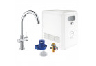 Zestaw Grohe Blue Professional, jednostka chłodząca z baterią w kształcie C, do wody gazowanej, obracana wylewka, chrom 