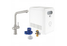 Zestaw Grohe Blue Professional, jednostka chłodząca z baterią w kształcie L, do wody gazowanej, obracana wylewka, stal nierdzewna