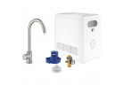Zestaw Grohe Blue Professional, jednostka chłodząca z baterią Mono w kształcie C, do wody gazowanej, obracana wylewka, stal nierdzewna