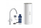 Zestaw Grohe Red Duo z baterią kuchenną w kształcie C oraz bojlerem w rozmiarze L, obracana wylewka, chrom