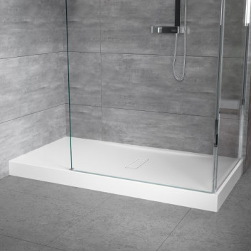 Brodzik prostokątny Novellini Custom, 180x80cm, montaż na posadzce, wysokość 3,5cm, akryl, możliwość przycinania, biały mat