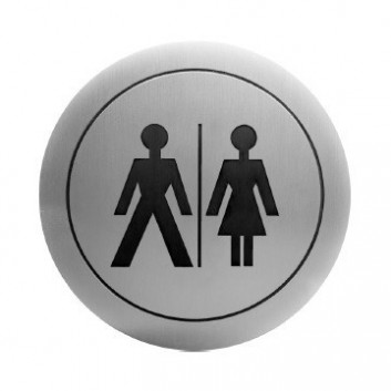 Szyld naklejany na drzwi łazienkowe, piktogram unisex, Nofer, Complement - satyna
