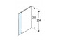 Ścianka wolnostojąca walk-in z ruchomym skrzydłem Novellini Kali H+HA, 80 + 37cm, uniwersalna, szkło przejrzyste, profil srebrny 