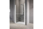 Drzwi skrzydłowe Novellini Free 1 1B, 90cm, szkło przejrzyste, profil srebrny