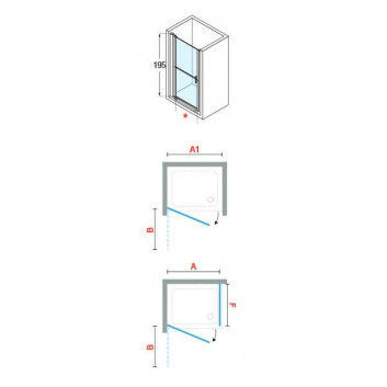 Drzwi prysznicowe prawe Novellini Young 2.0 2GS, składane, 120cm, szkło przejrzyste, profil chrom