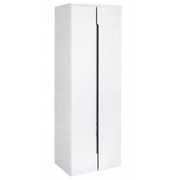 Szafka wysoka boczna Oristo Silver, 35cm, lewa, dwoje drzwi, biały połysk
