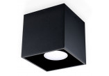 Plafon Sollux Lighting Quad 1, 10cm, kwadratowy, GU10 1x40W, czarny