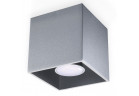 Plafon Sollux Lighting Quad 1, 10cm, kwadratowy, GU10 1x40W, szary