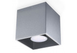 Plafon Sollux Lighting Quad 1, 10cm, kwadratowy, GU10 1x40W, szary