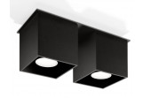 Plafon podwójny Sollux Lighting Quad 2, 26cm, GU10 2x40W, czarny