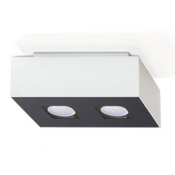 Plafon Sollux Ligthing Mono 1, 14cm, kwadratowy GU10 1x40W, biały/czarny