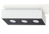 Plafon Sollux Ligthing Mono 2, 24x14cm, prostokątny GU10 2x40W, biały/czarny