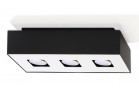 Plafon Sollux Lighting Mono 3, 34x14cm, prostokątny, GU10 3x40W, czarny
