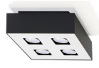 Plafon Sollux Lighting Mono 4, 24x24cm, kwadratowy, GU10 4x40W, czarny