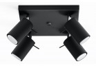 Plafon poczwórny Sollux Lighting Ring 4, 25cm, GU10 4x40W, czarny