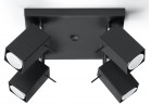 Plafon poczwórny Sollux Lighting Merida 4, 25cm, GU10 4x40W, czarny