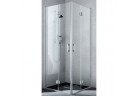 Drzwi lewe kabiny narożnej Kermi Liga, wahadłowo-składane, 785-810mm, profil srebro wysoki połysk