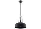 Lampa wisząca Sollux Lighting Casco, 30cm, E27 1x60W, czarny/drewno bielone