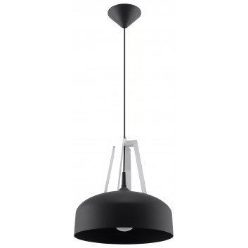 Lampa wisząca Sollux Ligthing Casco, 30cm, E27 1x60W, biały/czarne drewno