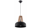 Lampa wisząca Sollux Lighting Casco, 30cm, E27 1x60W, czarny/drewno naturalne