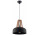 Lampa wisząca Sollux Lighting Casco, 30cm, E27 1x60W, czarny/drewno naturalne