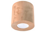 Plafon Sollux Lighting Orbis, 10cm, okrągły, 1xGU10 LED 6W, naturalne drewno