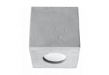 Plafon Sollux Lighting Quad, 10cm, beton, kwadratowy, 1xGU10 LED 6W, szary