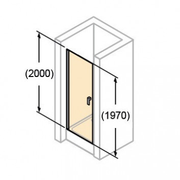 Drzwi Huppe Design Pure skrzydłowe, szer. 80 cm, wys. 200 cm, Black Edition, szkło przeźroczyste z Anti Plaque