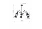 Żyrandol Sollux Ligthing Stark 3, klosz, 70cm, ruchome ramiona, E27 3x60W, czarny