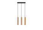 Lampa wisząca Sollux Ligthing Lino 3, 6x40cm, GU10 3x40W, czarny/naturalne drewno