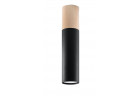 Plafon Sollux Ligthing Pablo, 8cm, GU10 1x40W, czarny/naturalne drewno