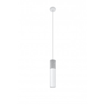 Lampa wisząca Sollux Ligthing Pablo, 8cm, GU10 1x40W, biały/naturalne drewno