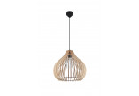 Lampa wisząca Sollux Ligthing Aprilla, 43cm, E27 1x60W, czarny/naturalne drewno
