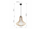 Lampa wisząca Sollux Ligthing Alexia, 21cm, E27 1x60W, czarny/naturalne drewno