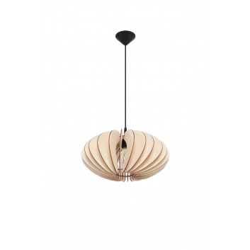 Lampa wisząca Sollux Ligthing Oriana, 30cm, E27 1x60W, czarny/naturalne drewno