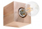 Plafon Sollux Ligthing Abel, 10cm, kwadratowy, E27 1x60W, naturalne drewno