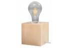 Lampa biurkowa Sollux Ligthing Abel, 10cm, kwadratowa, E27 1x60W, naturalne drewno