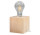 Lampa biurkowa Sollux Ligthing Abel, 10cm, kwadratowa, E27 1x60W, naturalne drewno