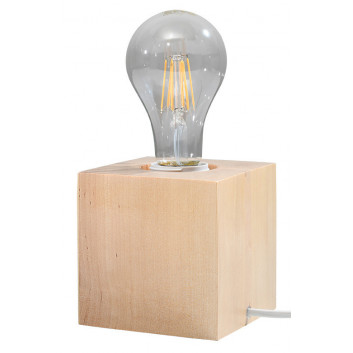 Lampa biurkowa Sollux Ligthing Salgado, 10cm, okrągła, E27 1x60W, naturalne drewno