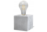 Lampa biurkowa Sollux Ligthing Abel, 10cm, kwadratowa, beton, E27 1x60W, szary