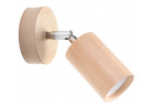 Kinkiet Sollux Ligthing Berge, 10cm, okrągły, GU10 1x40W, naturalne drewno/chrom