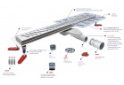 Odpływ liniowy, pełny zestaw,  Wiper New Premium, 800mm, wzór Ponente, wykończenie mat