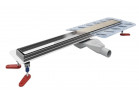 Odpływ liniowy, pełny zestaw,  Wiper New Premium Pure, 500mm, do zabudowy płytkami, wykończenie szlif