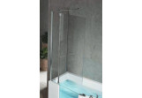 Parawan nawannowy Iris Comby 2 80x150 cm, wersja lewa, profil chrom, szkło przejrzyste mocowany do ściany (2 elementy) + Fixe 75