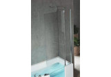 Parawan nawannowy Iris Comby 2 80x150 cm, wersja prawa, profil chrom, szkło przejrzyste mocowany do ściany (2 elementy) + Fixe 70