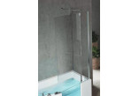 Parawan nawannowy Iris Comby 2 80x150 cm, wersja lewa, profil chrom, szkło przejrzyste mocowany do ściany (2 elementy) + Fixe 70